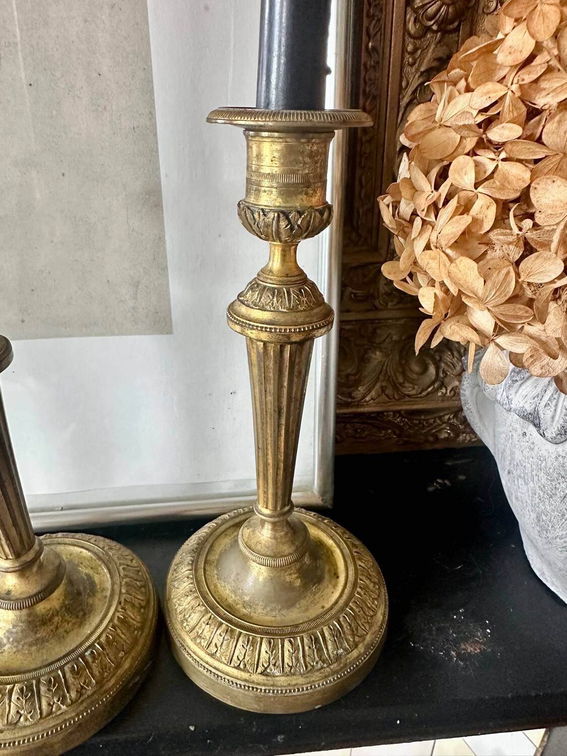 Pair of bronze candlesticks