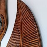 Paire de miroirs en rotin, 1960