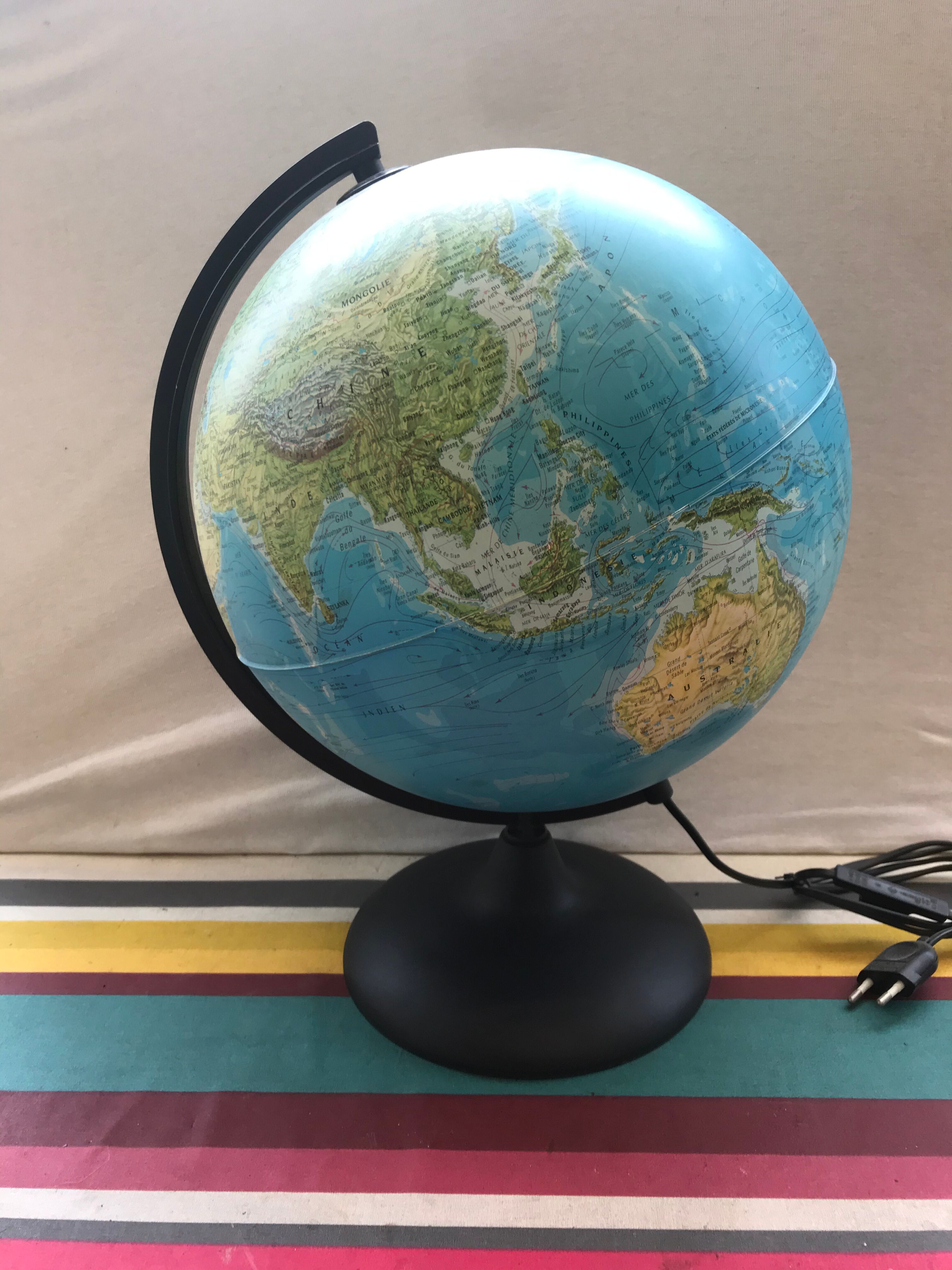 Former earth globe Tecnodidattica Orion 30 made in Italy vintage