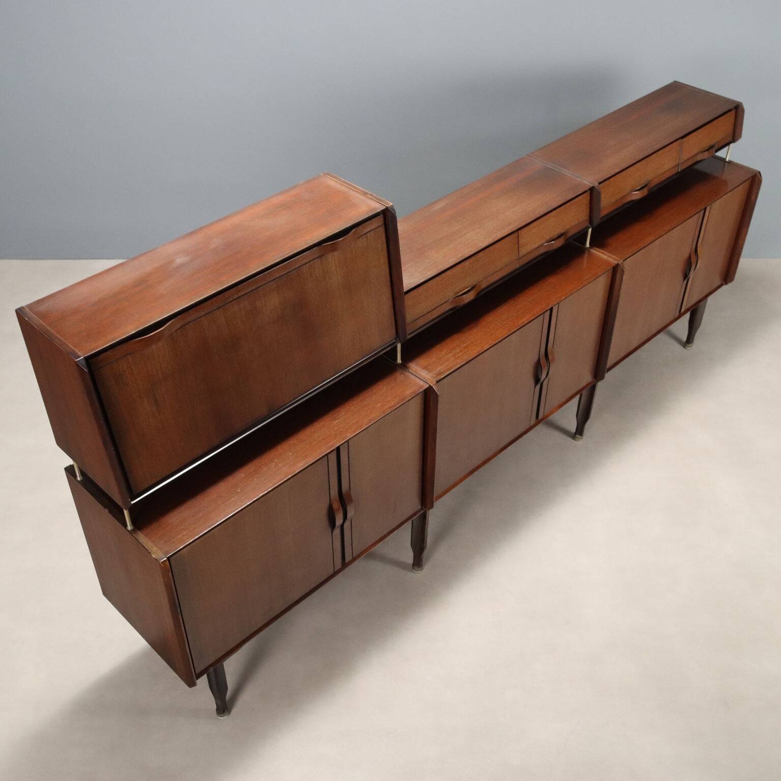 Vintage sideboard in exotic wood, Italian design, 1960s, original