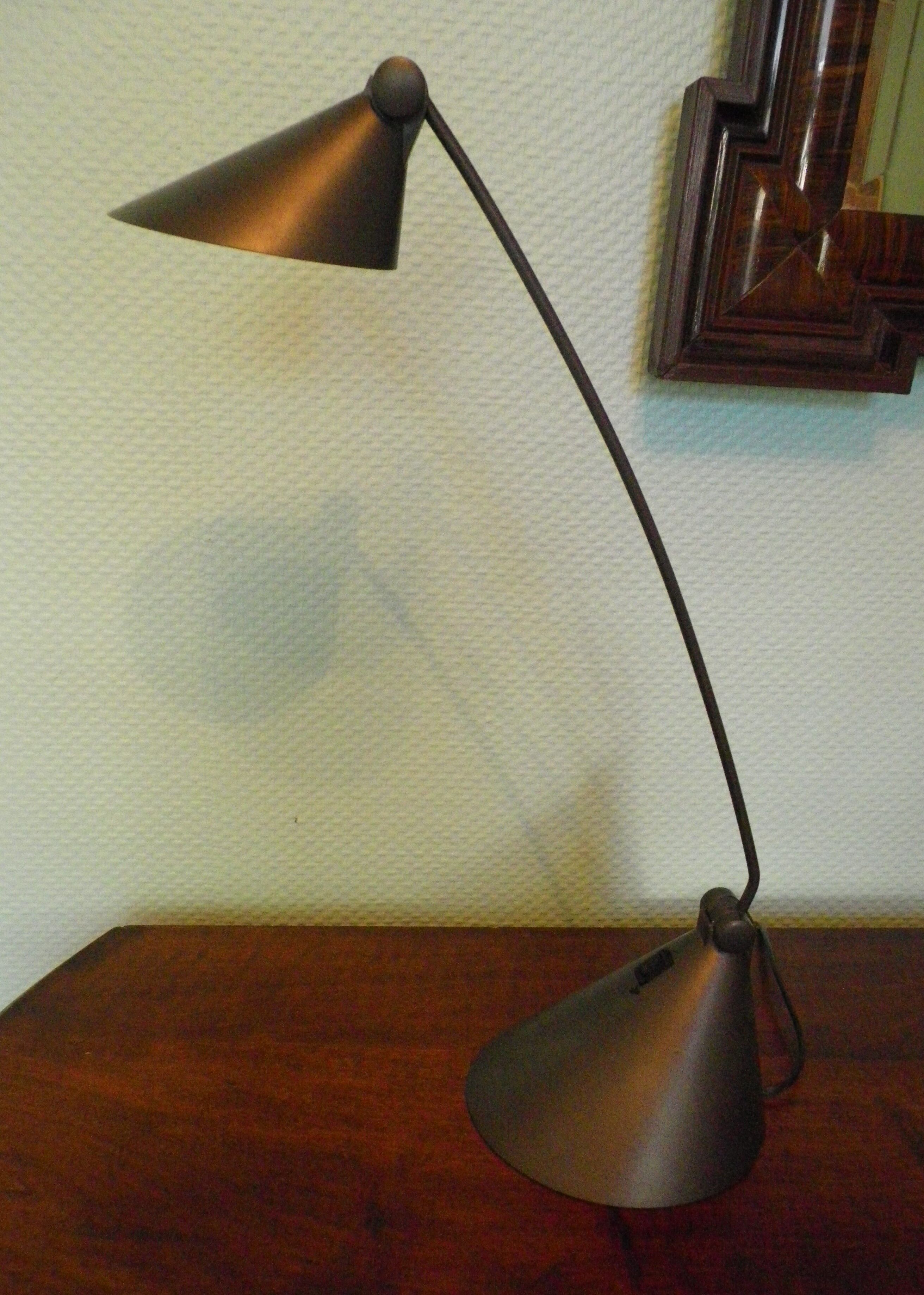 Table lamp, tiltable and adjustable, grey metal