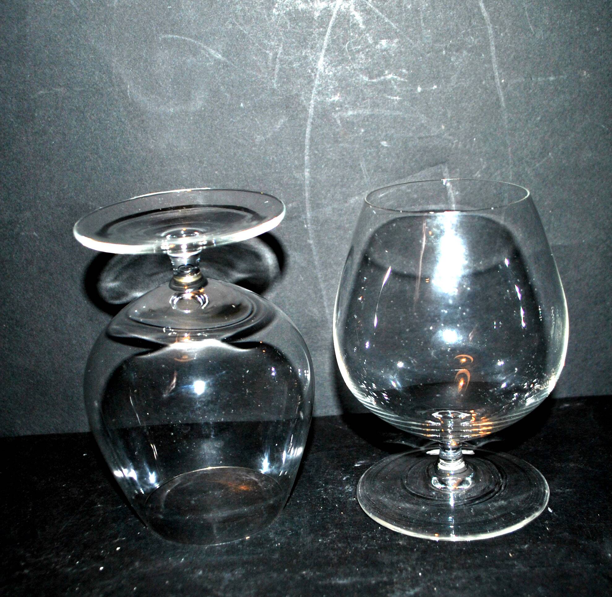 Set of 2 crystal cognac glasses - tasting balloon glasses H12 cm
