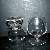 Set of 2 crystal cognac glasses - tasting balloon glasses H12 cm