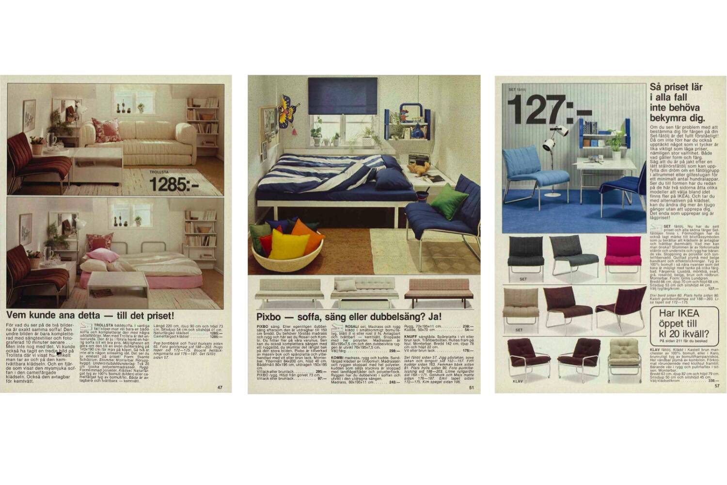 Chaises longues en cuir noir patchwork suédoises modernes du milieu du siècle d'IKEA