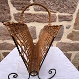 Rattan magazine rack