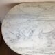 Marble oval tray bistro table and cast iron frame