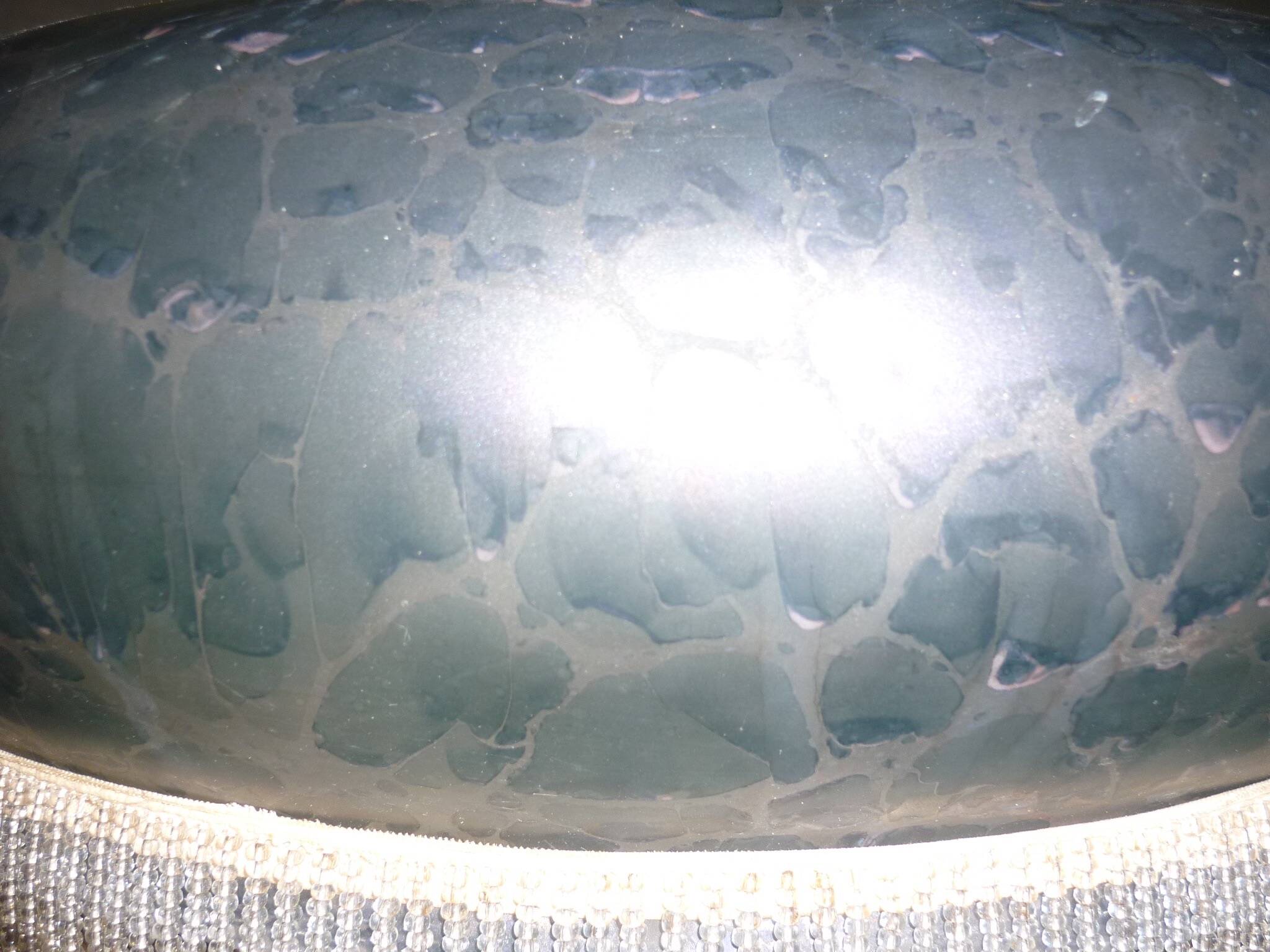 Pendant lamps in polished glass with bead fringe, Ø 40 cm