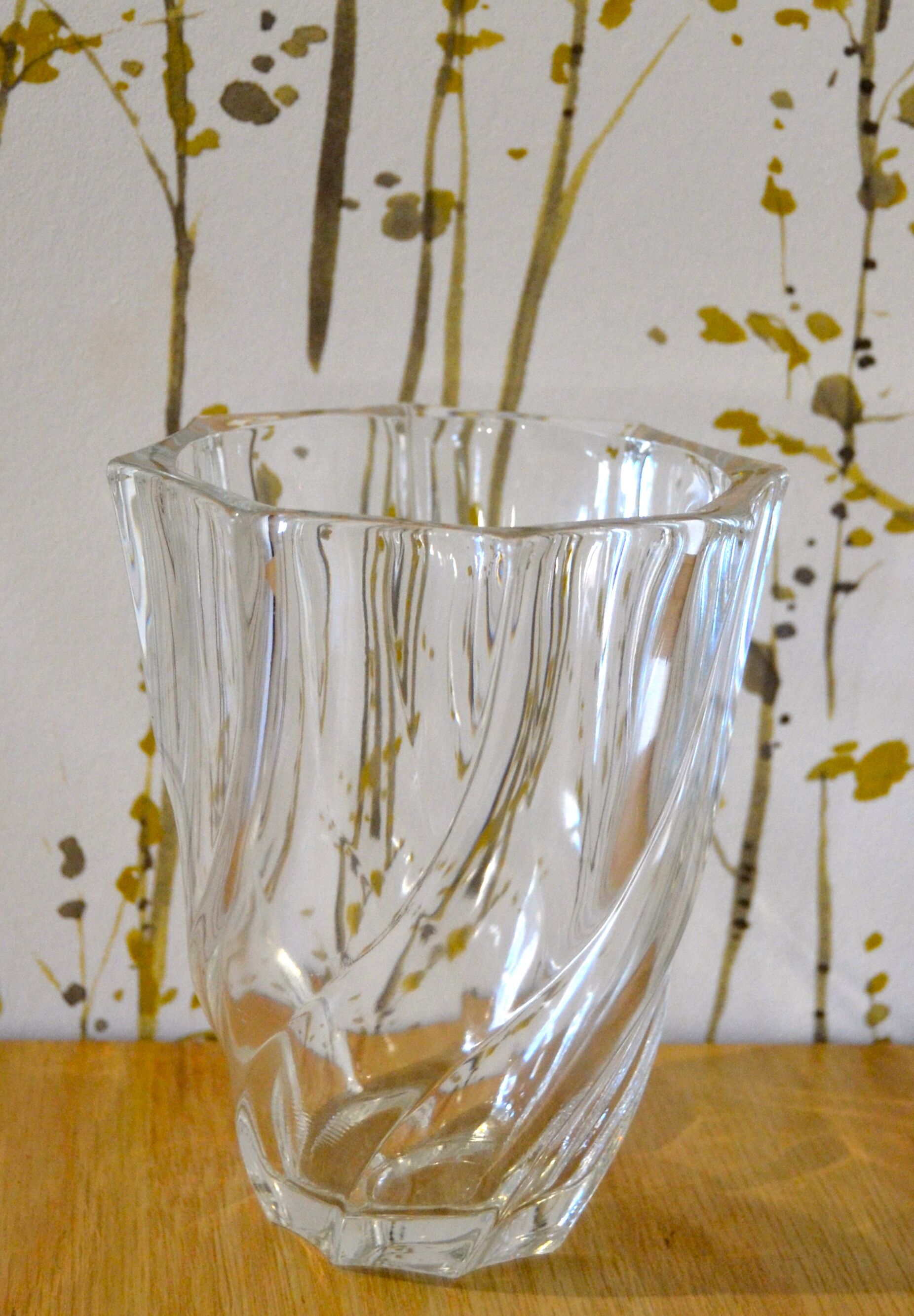 Twisted glass vase