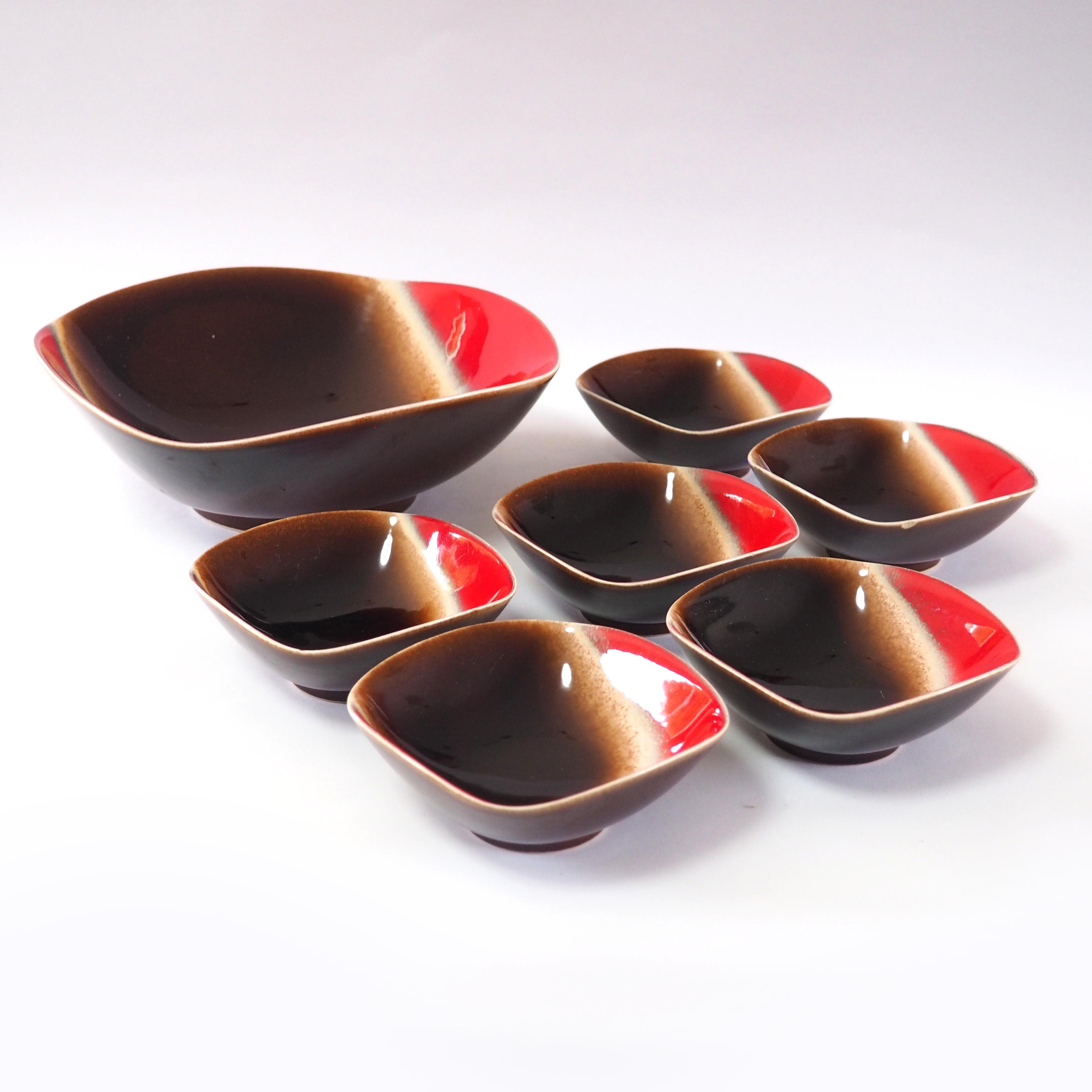 Dessert service 6 ramekins and salad bowl vallauris
