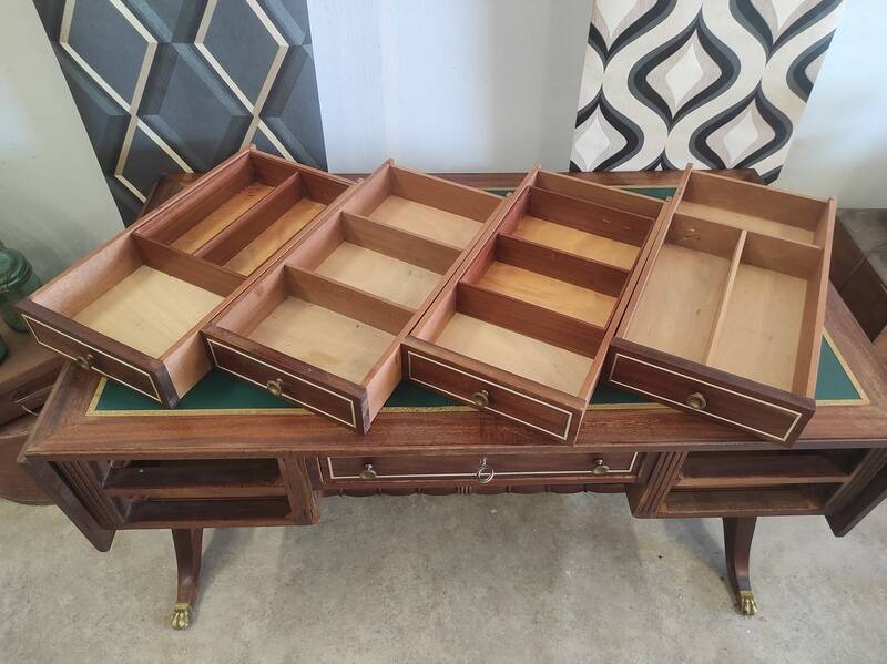 Double-sided mahogany empire desk