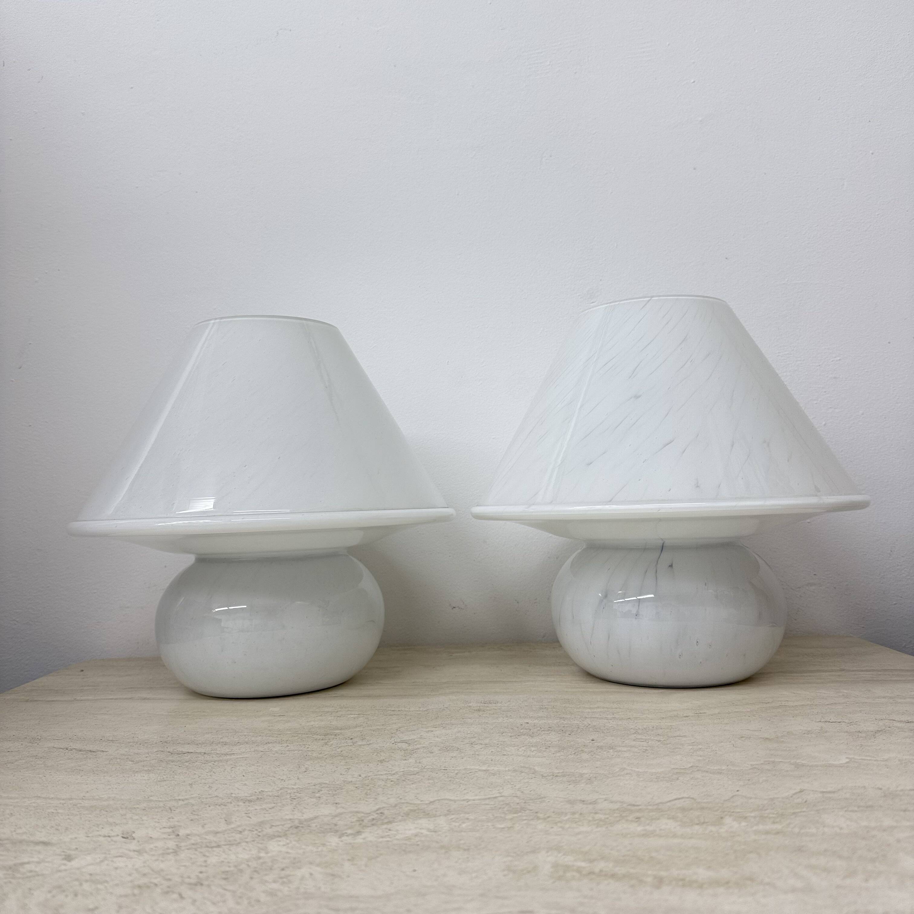 Limburg Glashütte glass table lamp mushroom , 1970’s