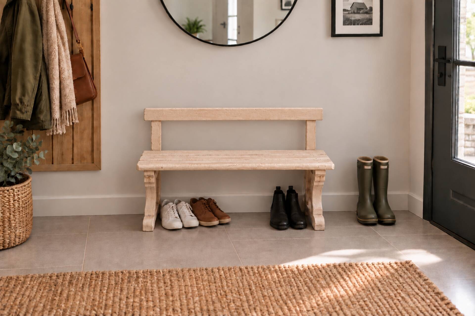 Small decorative beech bench