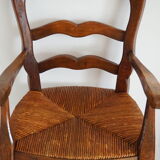 Children's armchair in solid wood with its mulched seat