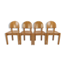 Ensemble de 4 chaises de salle à manger en bois de chêne, années 1980