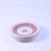 Set of 6 small antique Gien plates