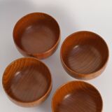 Mid-Century Modern Teak Wood Bowls, Sweden, Set of 4