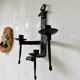 Wrought iron candle holders 1900 brutalist sconces