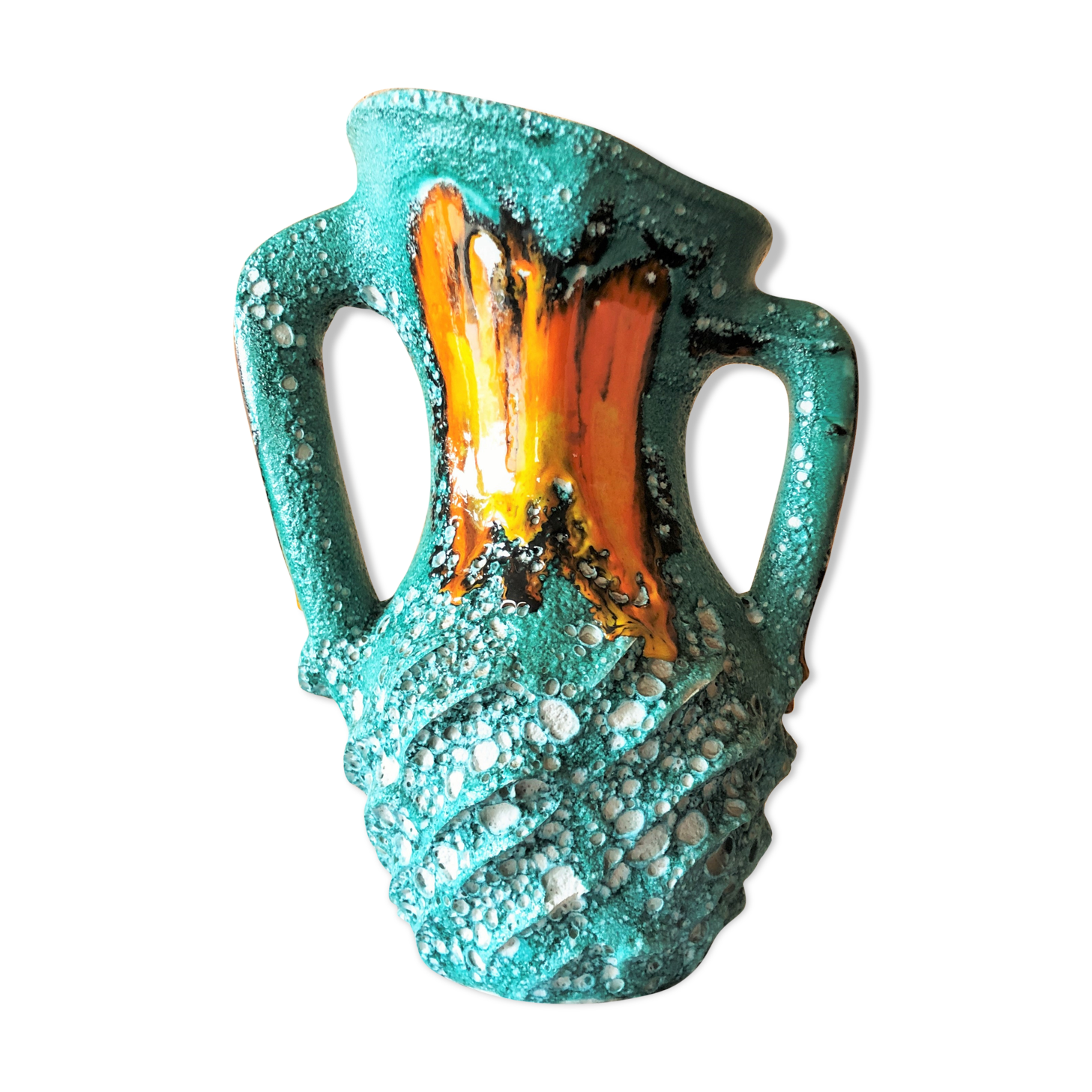 Vase 32 cm "écume de mer" Fat Lava Vallauris 1950