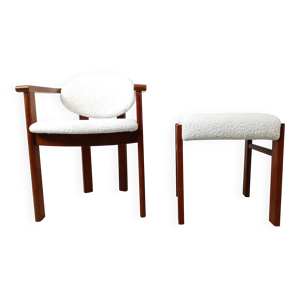 Fauteuil vintage en bouclé