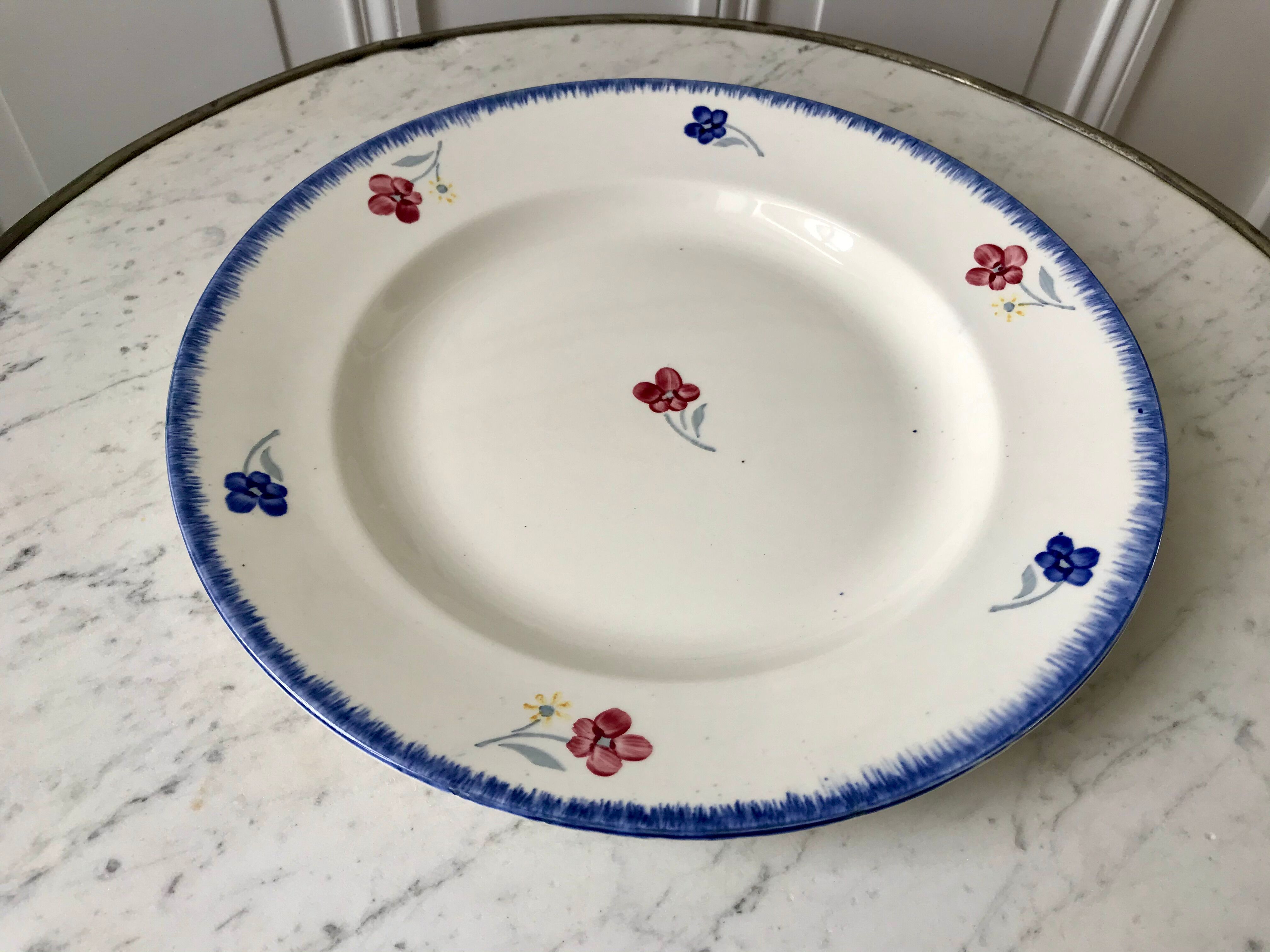 Round dish digoin sarreguemines model mary-lou 30s