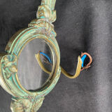 Art Deco wall light, opaline, white, marbled