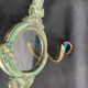 Art Deco wall light, opaline, white, marbled