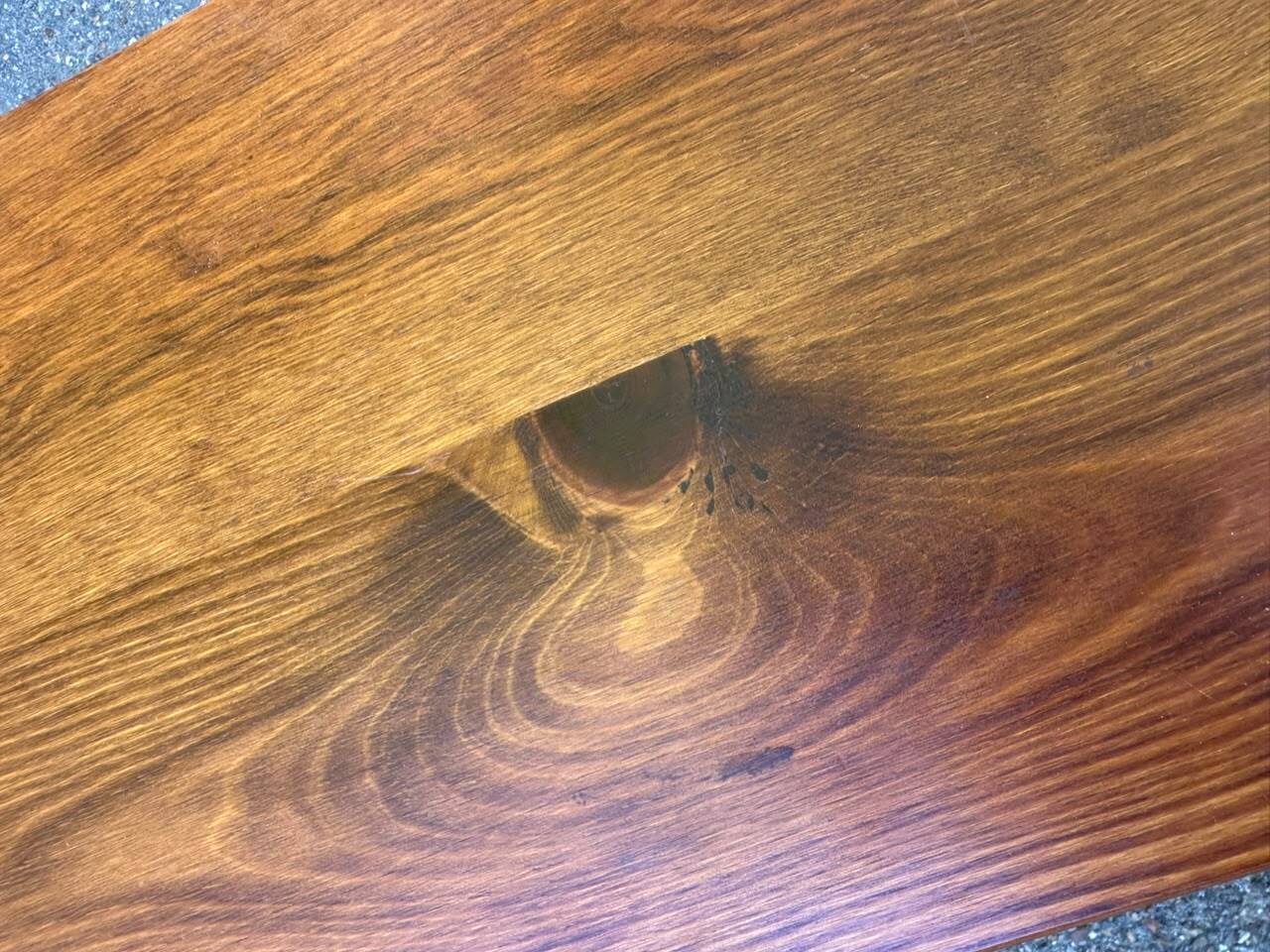 Vintage solid wood magazine rack side table — End table
