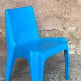 Chair blue casting by Helmut Batzner