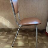 3 vintage chairs 60s in skaï and chrome