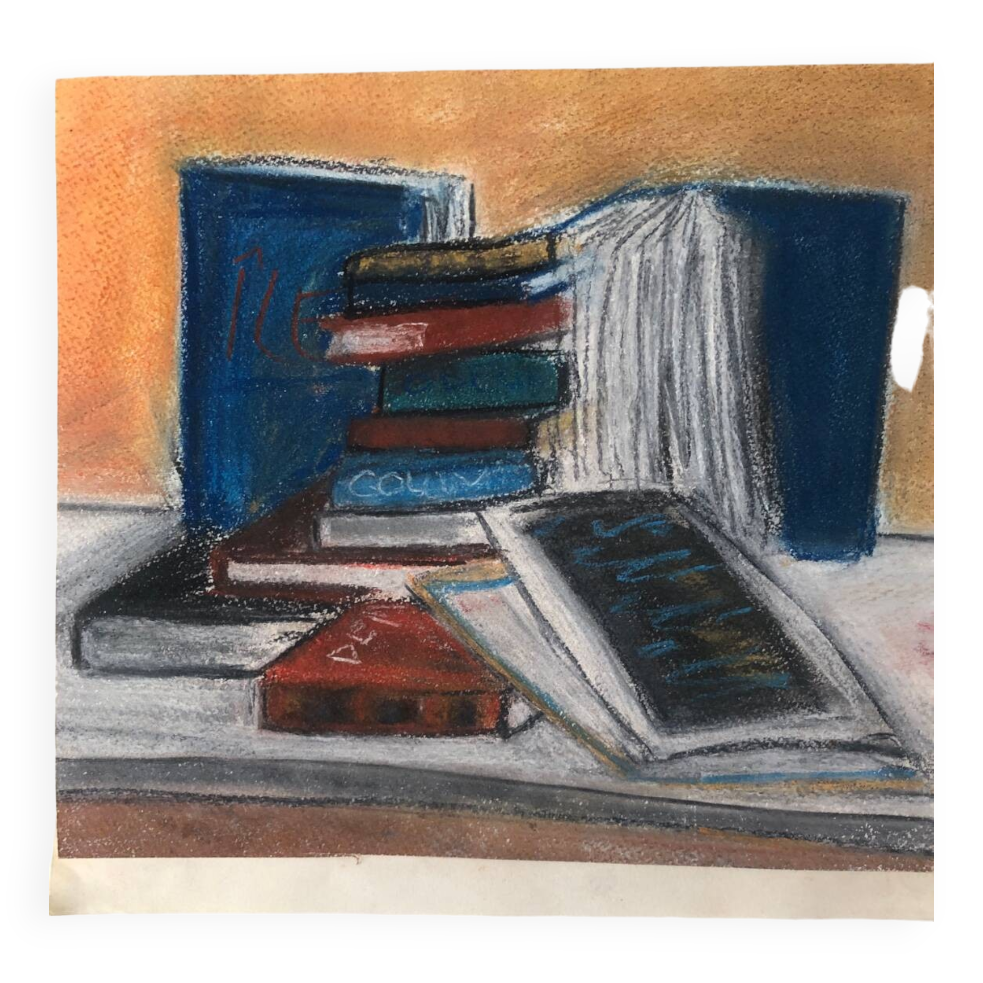 Pastel Illustration "Books"