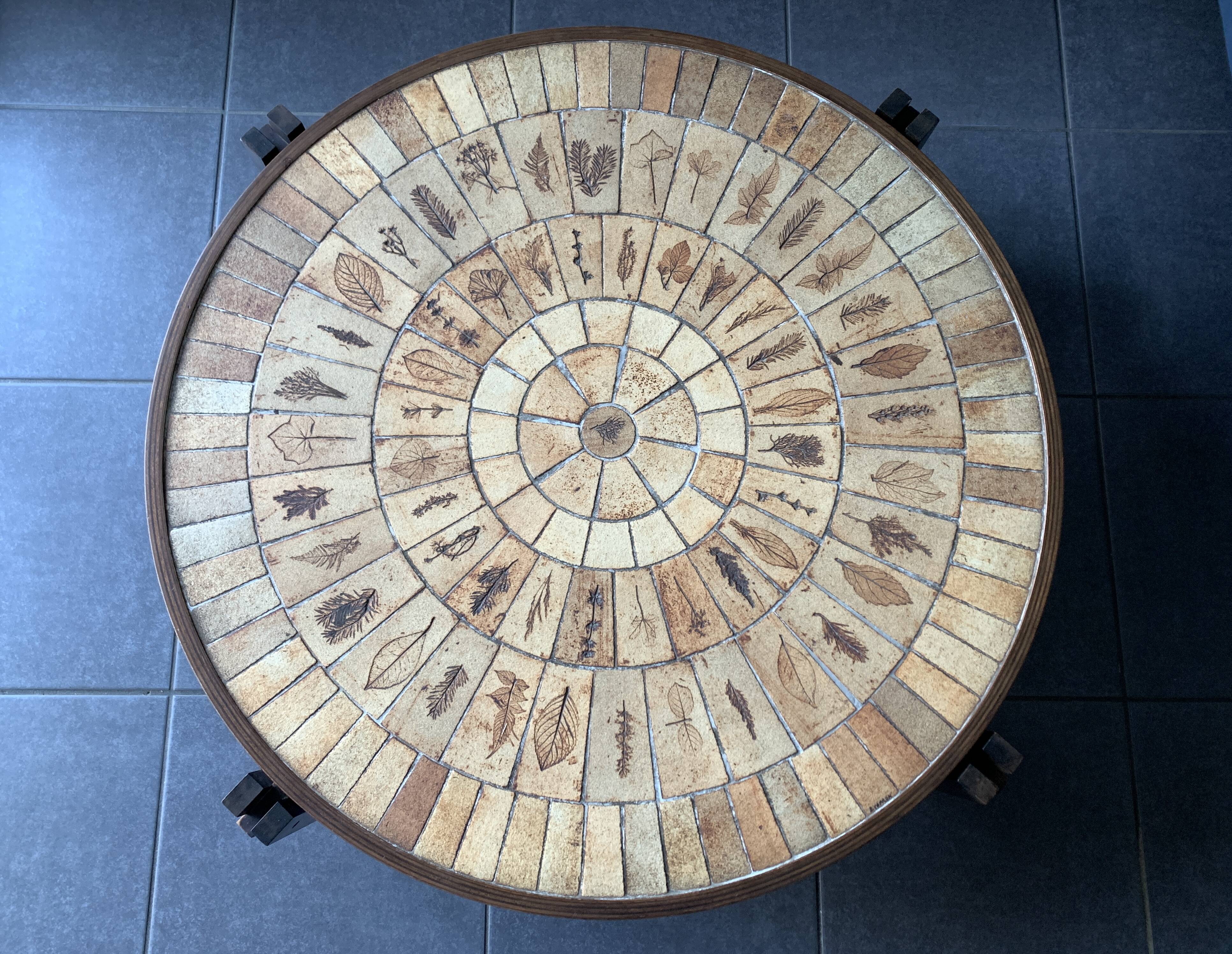 Large Herbier model coffee table in ceramic signed Roger Capron, 1960