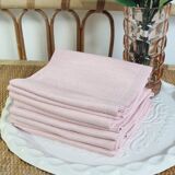 Set of 9 pink cotton napkins