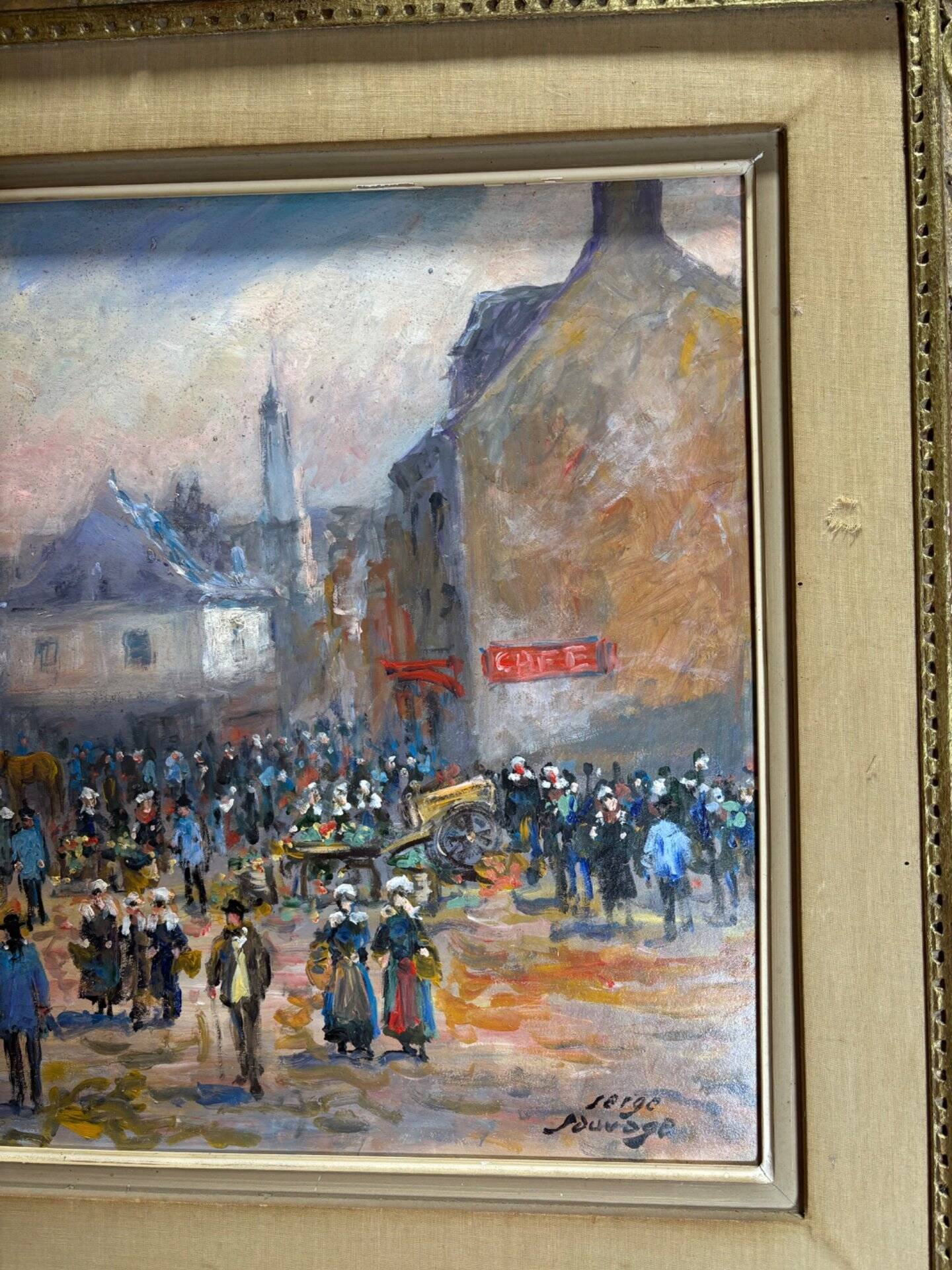 Huile de Serge Sauvage , Marché breton