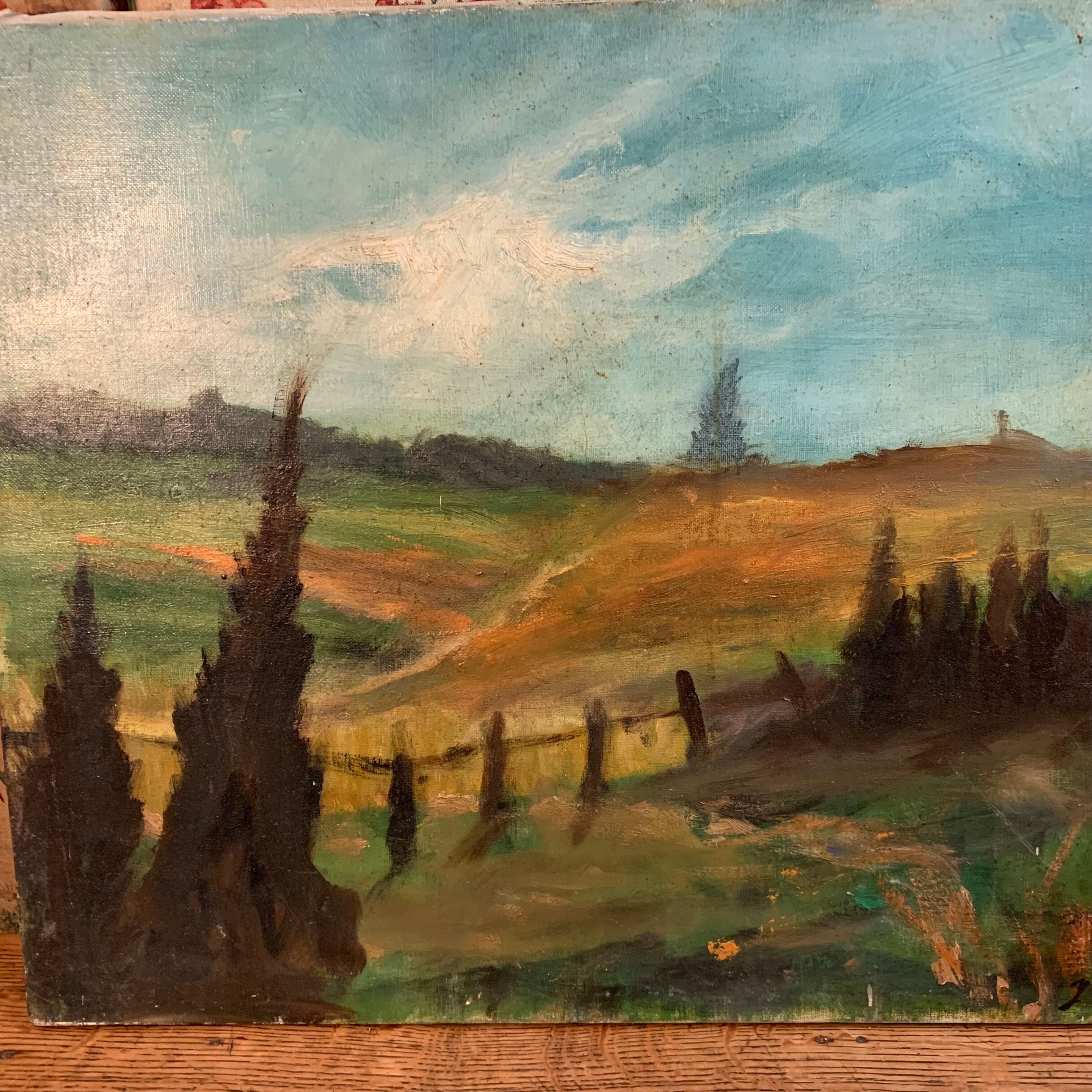 Rural landscape painting by Yetty Leytens