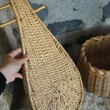 Empty wicker pocket to hang 70s