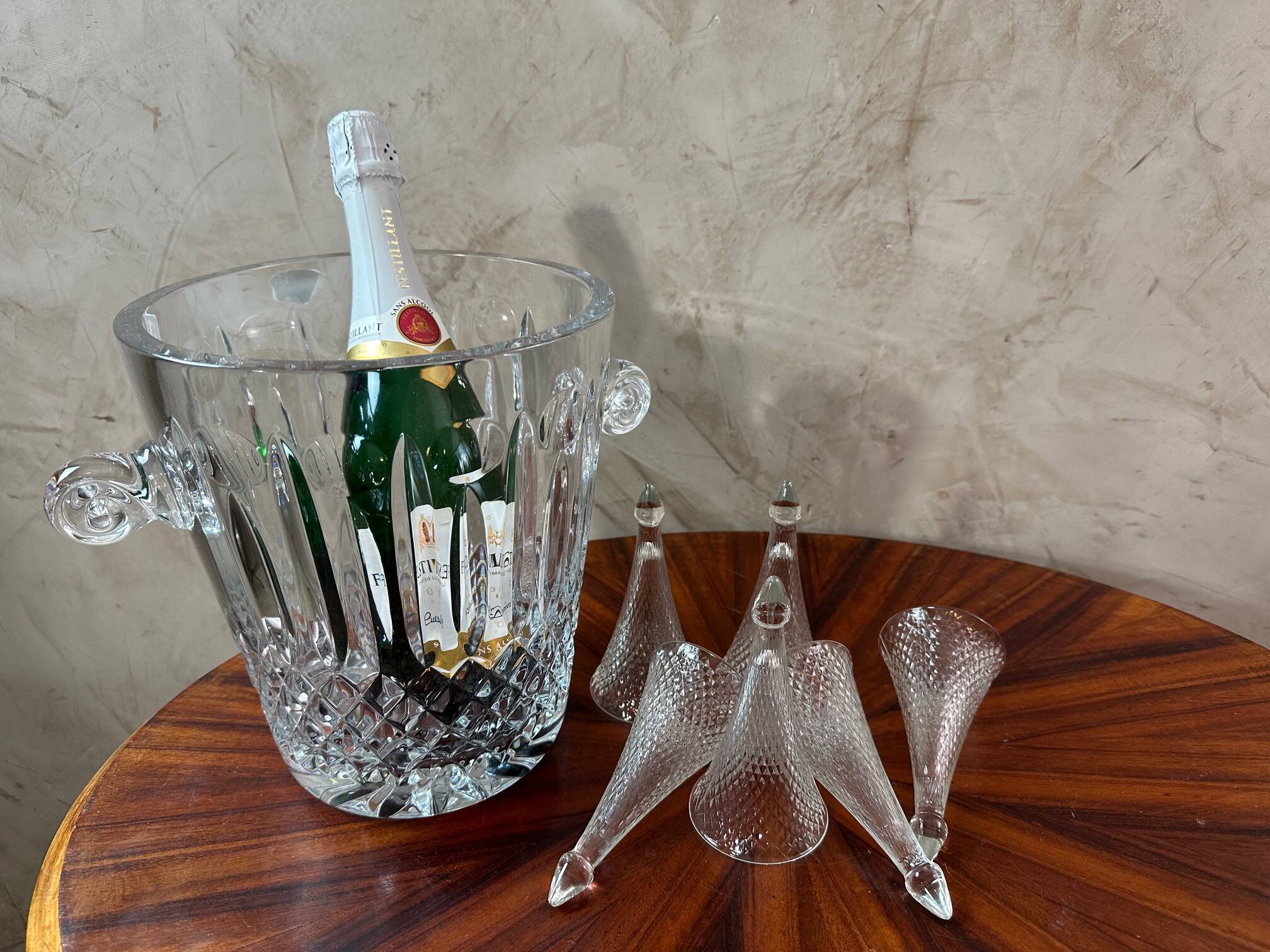 6 stemless champagne flutes