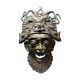 Vintage African bronze mask from Bamoun, Cameroon