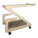 White lacquered Z-shaped rolling dessert trolley with smoked glass from the 1970s.
