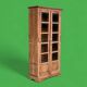 Parisian wardrobe in raw wood with engraved glass from 1920.