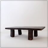 Primitive rustic brutalist bench or coffee table - 20th
