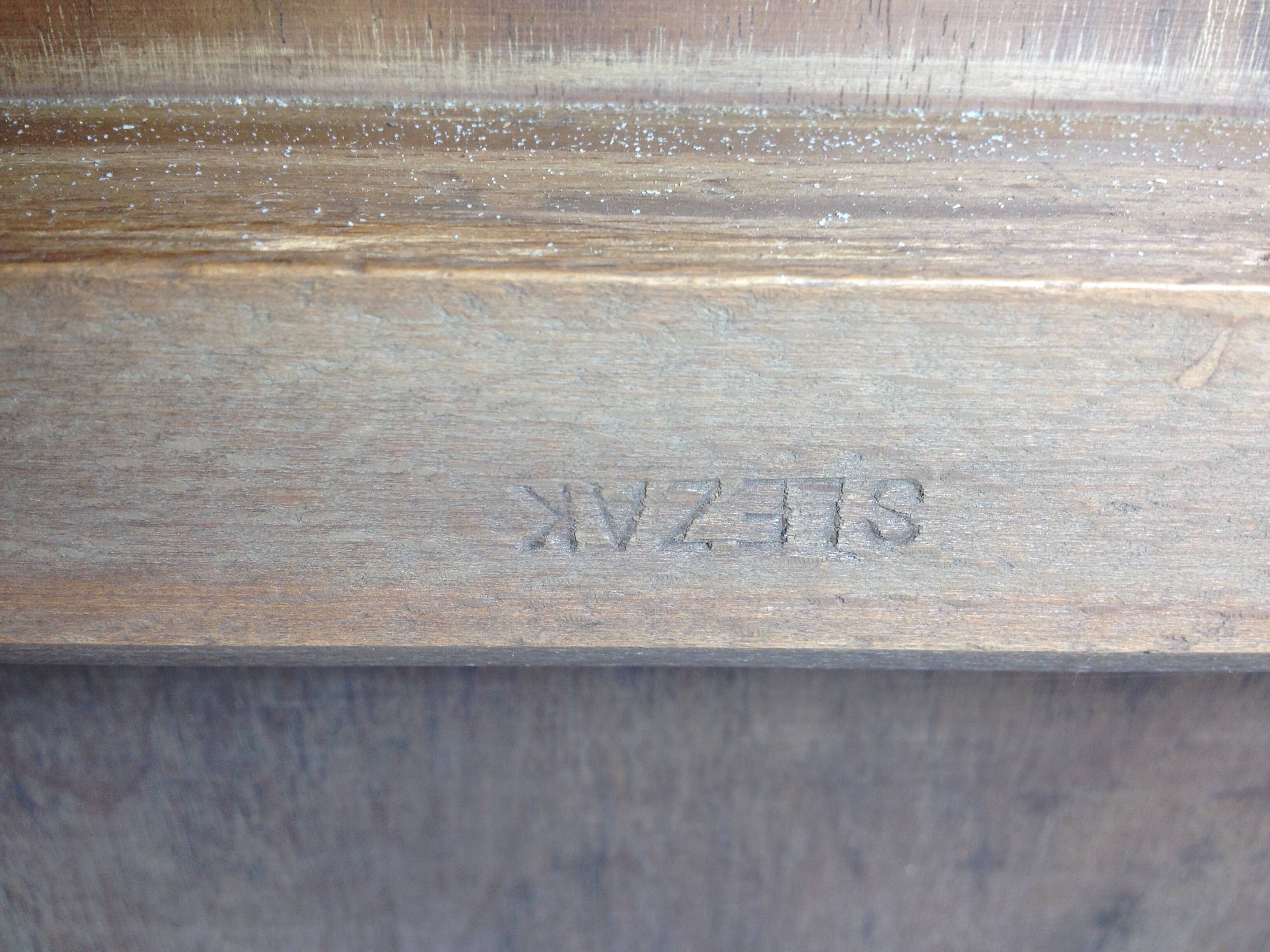 Rare Slezak club chair in solid walnut, Art Deco period