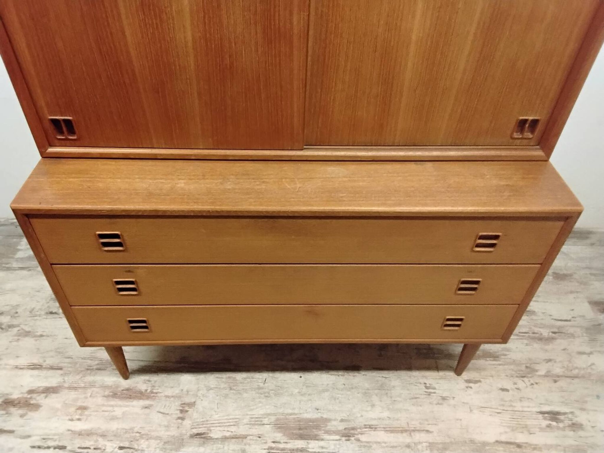 Scandinavian bookcase, chest of drawers