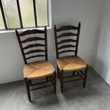 Trio rustic chairs in oak straw