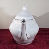 théière ancienne en porcelaine blanche et dorée Richard Ginori Vecchio Ginori Sanremo