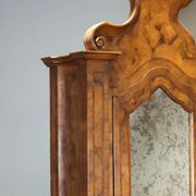 Antique trumeau in walnut and walnut burl, Italy, early 20th century.