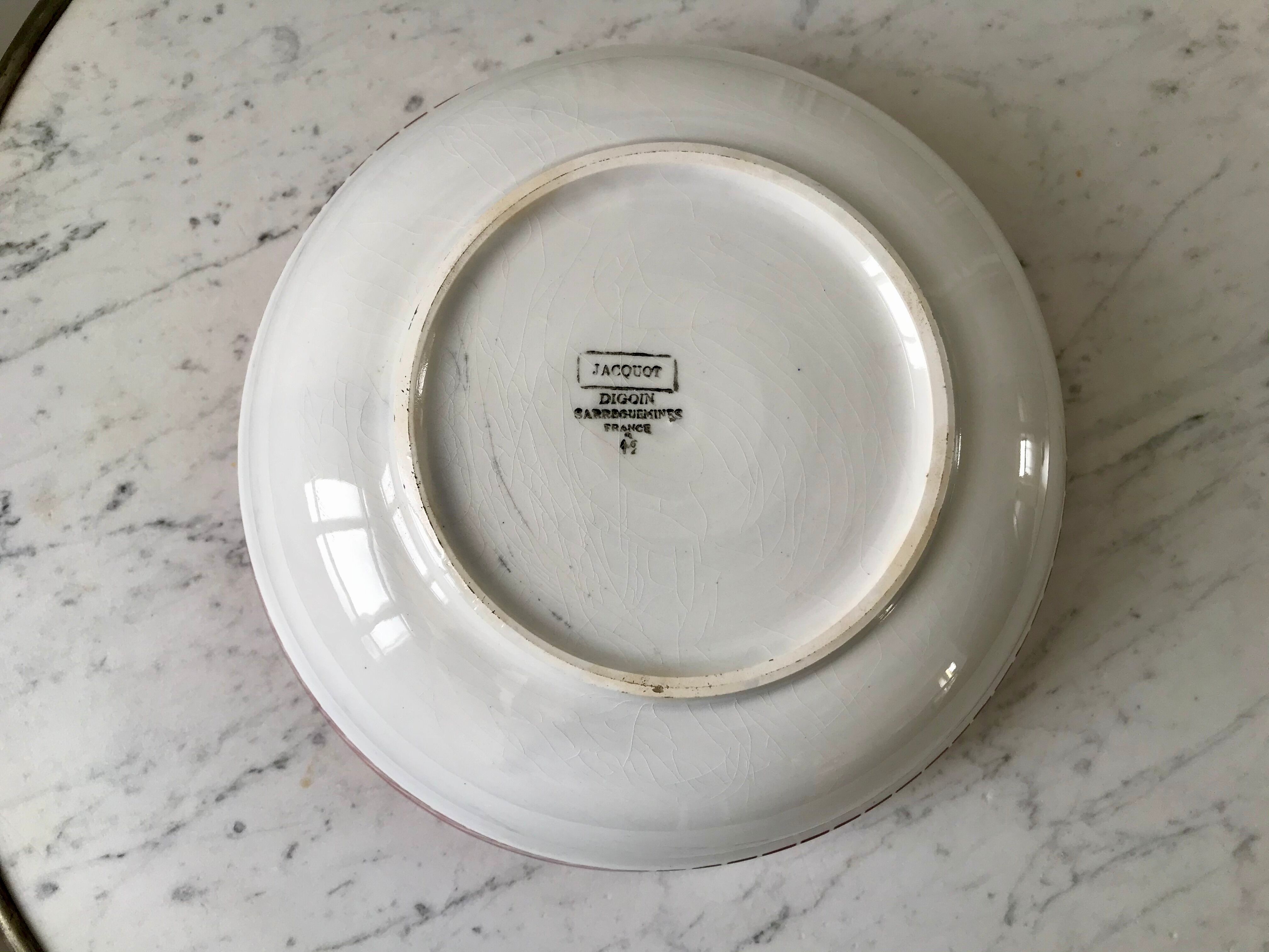 Salad bowl Digoin Sarreguemines model "Jacquot" years 30-40