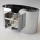 Stainless steel wall lamp space age 1970