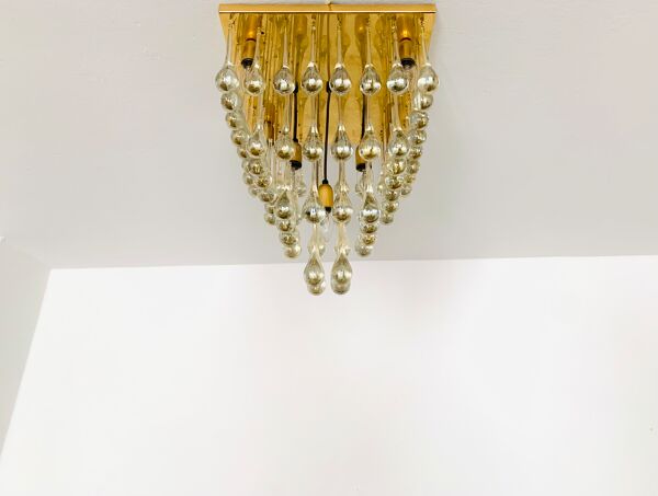 Chandelier en verre Flush par Ernest Palme
