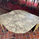 1970s marble eye-shaped coffee table