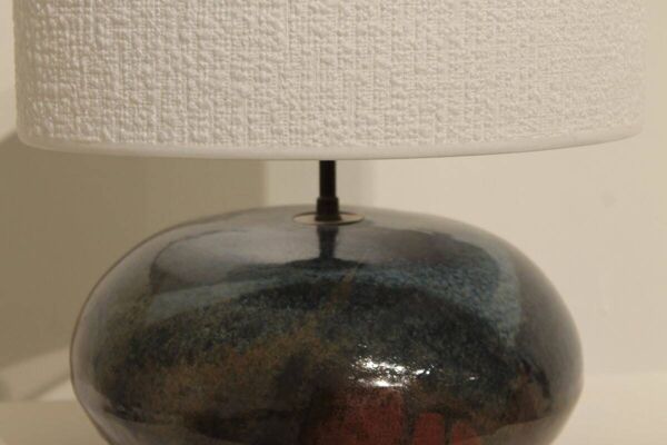 Lampe en céramique émaillée ronde - des années 60